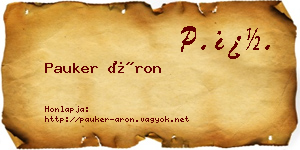 Pauker Áron névjegykártya
